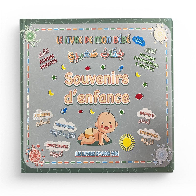 Livre pour enfant "Le Livre de Mon Bébé" de Pixelgraf, couverture avec titre et illustrations colorées.