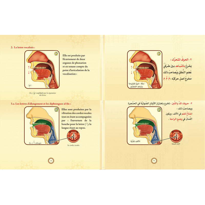Livre d'apprentissage de Tajwid et lecture du Coran en français et arabe avec QR-Code, édition Sana, selon Dr Ayman Sweïd.