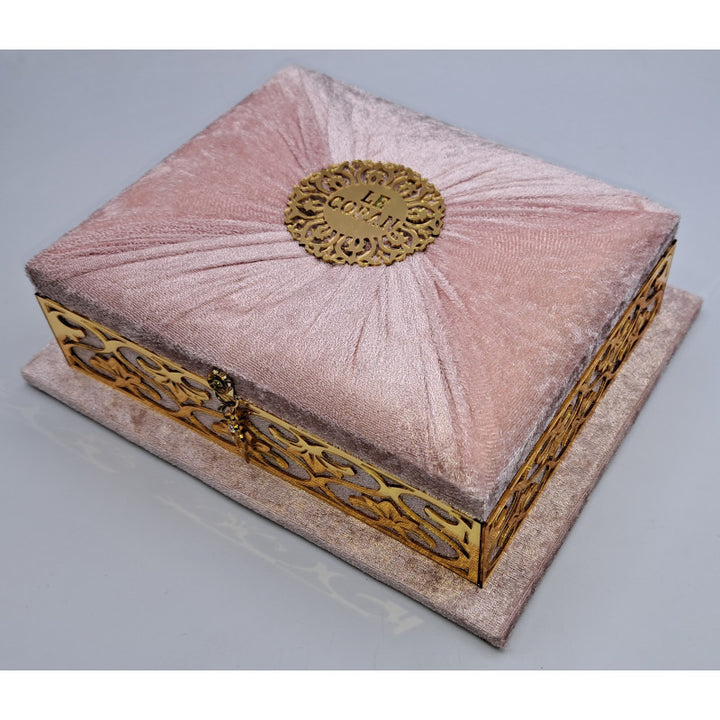 COFFRET CORAN LUXE + Coran FR/AR - Couleur Rose