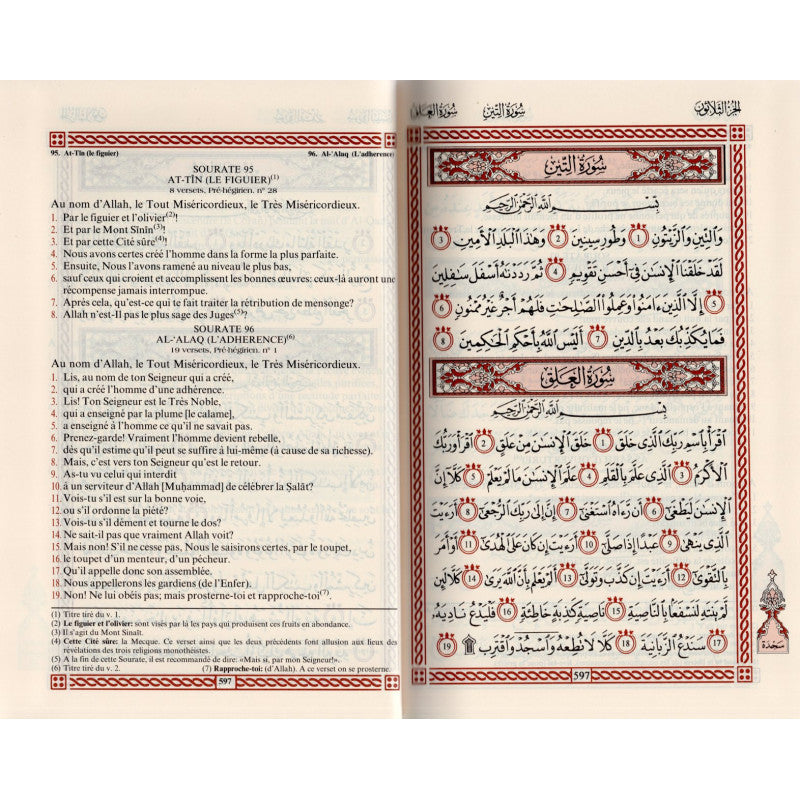 Le Coran arabe-français en format 15x22 cm, édition Sana, couverture noire, livre religieux avec texte en arabe et français