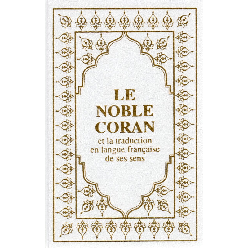 Coran arabe-français en petit format 12x17 cm blanc, édition Sana, livre religieux avec texte en arabe et français.