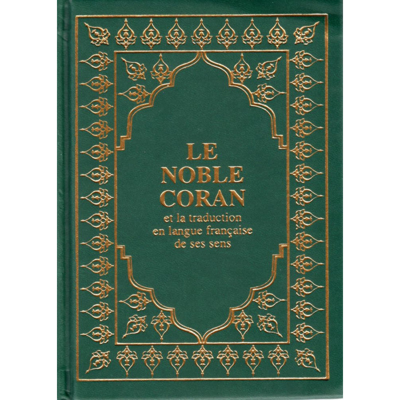 Coran arabe-français en format compact 12x17 cm, couverture verte, édition Sana, livre religieux islamique.