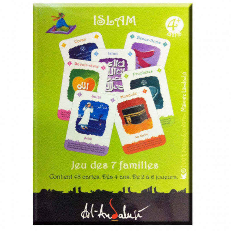 Jeu des 7 Familles SanaKids avec 46 cartes colorées pour enfants dès 4 ans, 2 à 6 joueurs, jeu de société éducatif.
