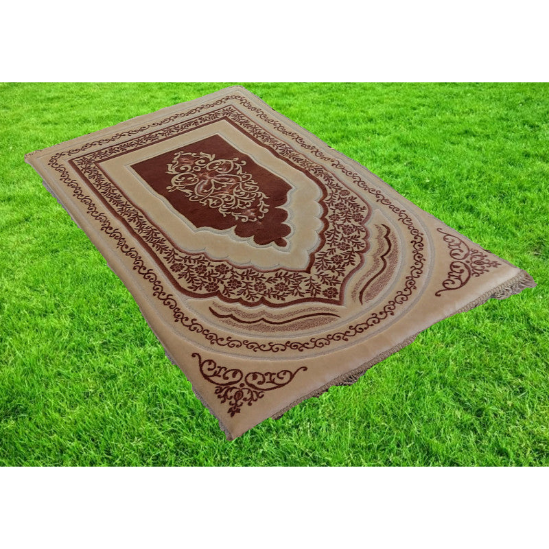 Tapis de prière Sana Edition en microfibre couleur terracotta, confort orthopédique, mémoire de forme, pour la prière.