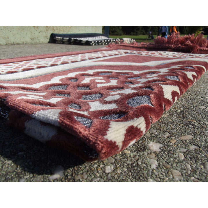 Tapis de Prière - Contour Géométrique - Couleur Terracotta