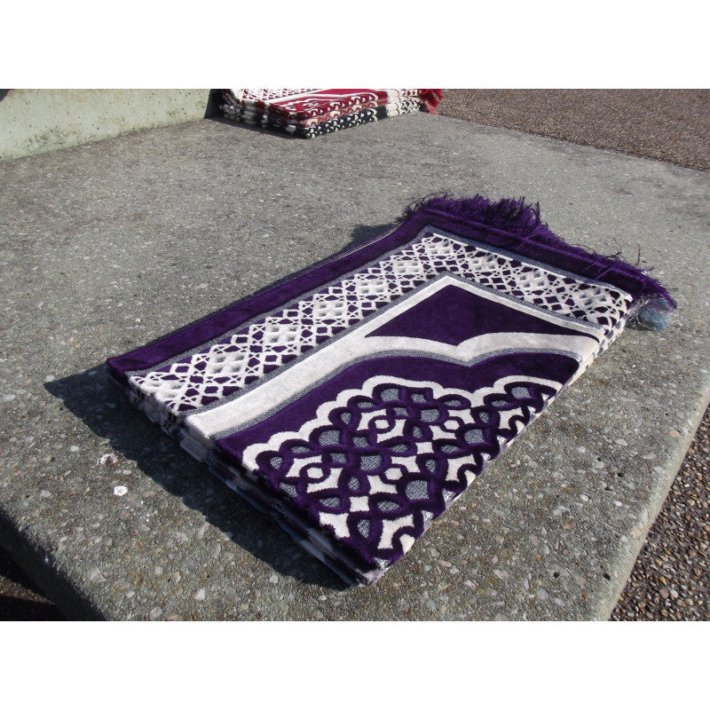 Tapis de Prière - Contour Géométrique - Couleur Violet - Librairie Al Minhaj