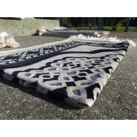 Tapis de Prière - Contour Géométrique - Fond Blanc - Couleur Bleu Marine - Librairie Al Minhaj