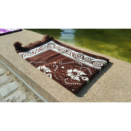 Tapis de Prière - Motif Fleurs - Couleur Marron - Librairie Al Minhaj