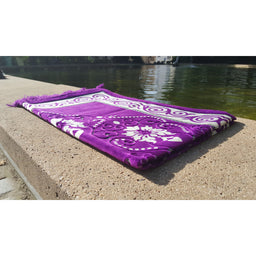 Tapis de Prière - Motif Fleurs - Couleur Violet - Librairie Al Minhaj