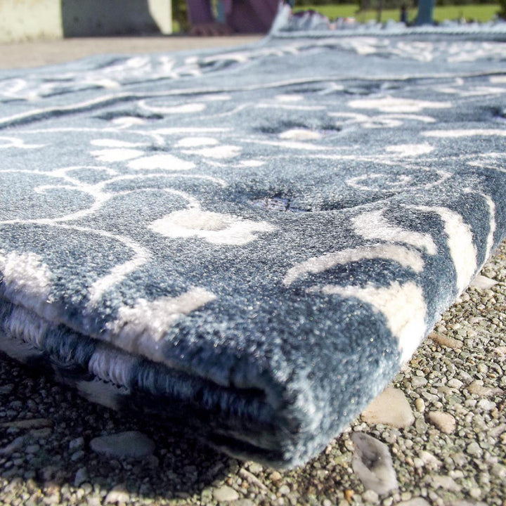Tapis de Prière - Motif Jardin - Couleur Bleu Ardoise