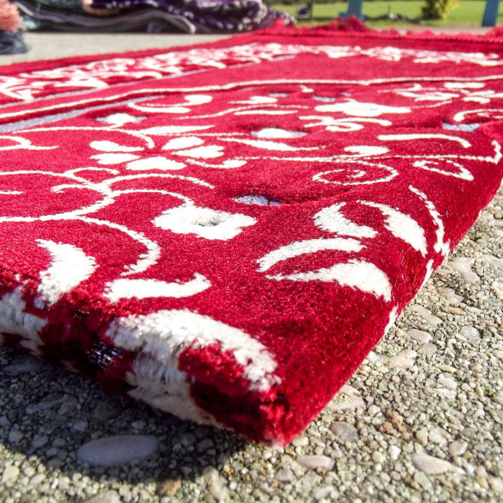 Tapis de Prière - Motif Jardin - Couleur Rouge
