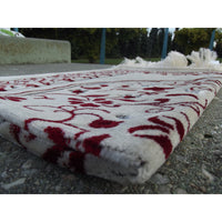 Tapis de Prière - Motif Jardin - Fond Blanc - Couleur Rouge - Librairie Al Minhaj