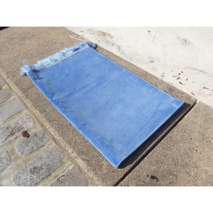 Tapis De Prière Velours Luxe Couleur Unie - BLEU PASTEL