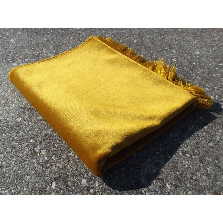 Tapis De Prière Velours Luxe Couleur Unie - JAUNE DORÉE