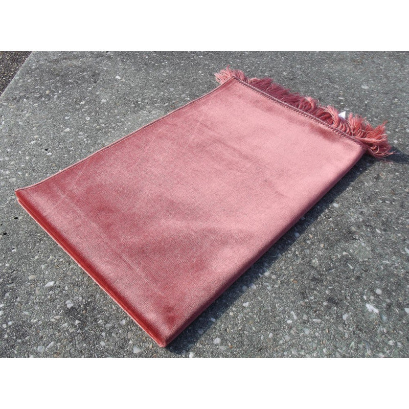 Tapis De Prière Velours Luxe Couleur Unie - TERRACOTTA - Librairie Al Minhaj