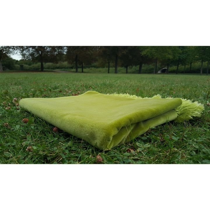 Tapis De Prière Velours Luxe Couleur Unie - VERT PASTEL