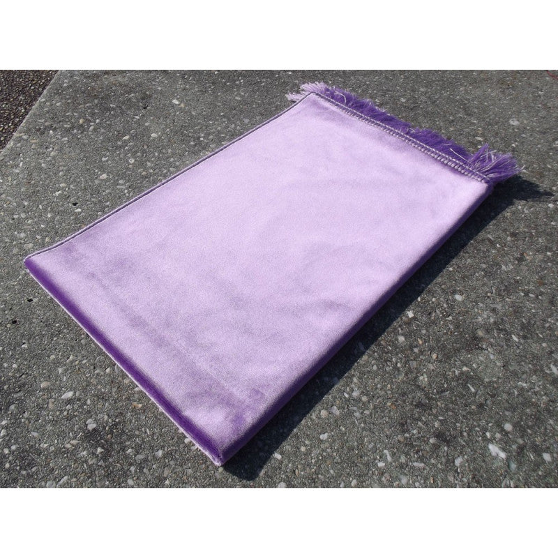 Tapis De Prière Velours Luxe Couleur Unie - VIOLET LAVANDE - Librairie Al Minhaj