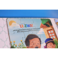 Livre puzzle magnétique sur les 5 piliers de l'islam, jeu éducatif SanaKids avec 5 puzzles magnétiques pour enfants.