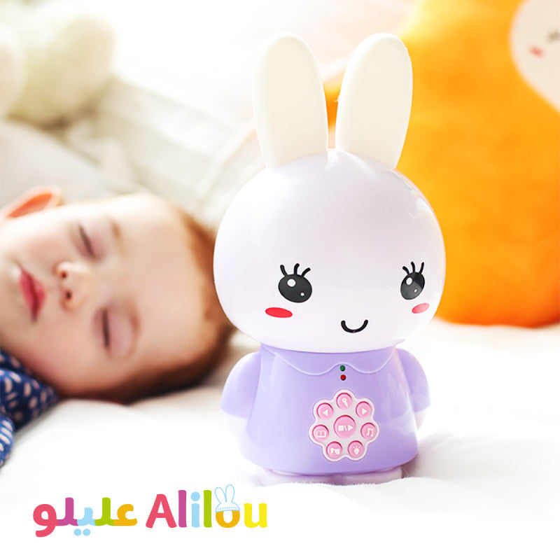 Jeu électronique pour enfants SanaKids ALILOU Le Petit Lapinou Mouslim, jouet éducatif et veilleuse bleue pour enfants musulmans.