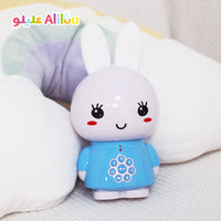 Jeu électronique pour enfants SanaKids ALILOU Le Petit Lapinou Mouslim, jouet et veilleuse ludo-éducatif en bleu.