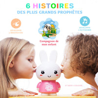 Jeu électronique pour enfants SanaKids ALILOU Le Petit Lapinou Mouslim, jouet éducatif avec veilleuse bleue pour enfants musulmans.