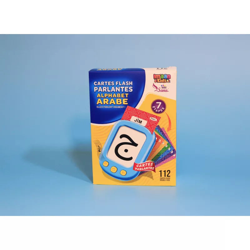 Cartes flash parlantes de l'alphabet arabe pour enfants, jeu électronique éducatif de Sana Kids.