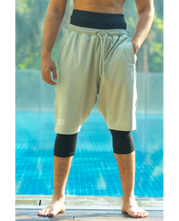 Short de bain homme WASSAT Akwatik en vert, noir ou bleu, vêtement de plage pour homme, tissu léger et confortable.