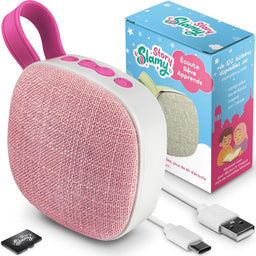Jeu électronique éducatif SlamyStory Conteuse Audio Islamique pour enfants, modèle Rose des Rêves, avec design coloré et boutons interactifs.