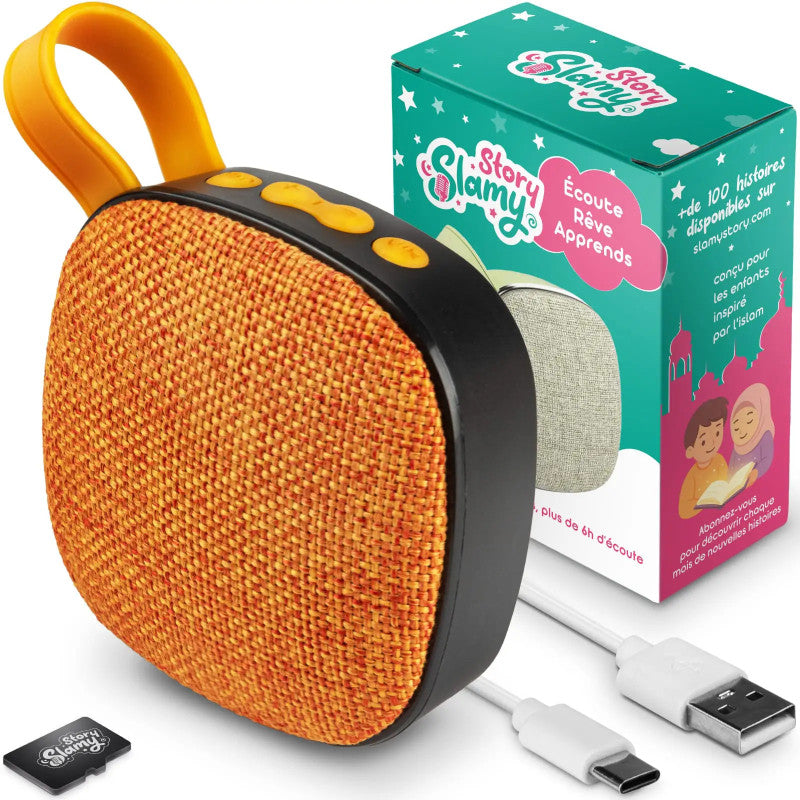 Jeu électronique SlamyStory Conteuse Audio Éducative Islamique pour enfants, modèle Soleil d'Orient orange, avec boutons colorés