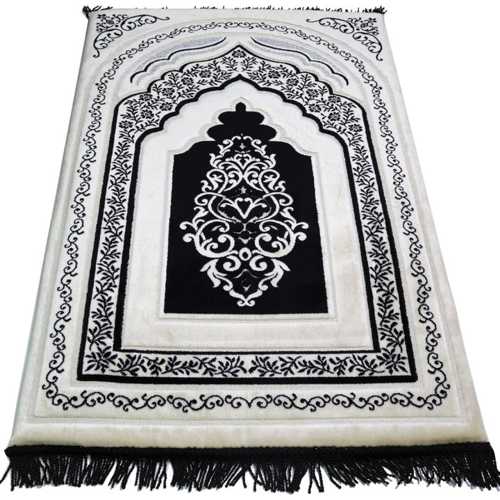 Tapis de Prière à Mémoire de Forme en Microfibre - Confort Orthopédique - Couleur Noir