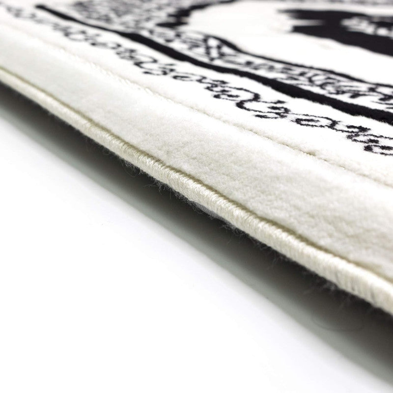 Tapis de prière en microfibre noir de Sana Edition, confort orthopédique, très épais avec mémoire de forme, pour la pratique religieuse.