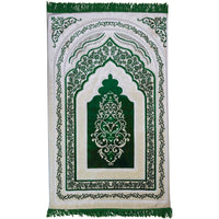Tapis de prière orthopédique Sana Edition en microfibre vert, grande épaisseur de 25 cm, confort et douceur.