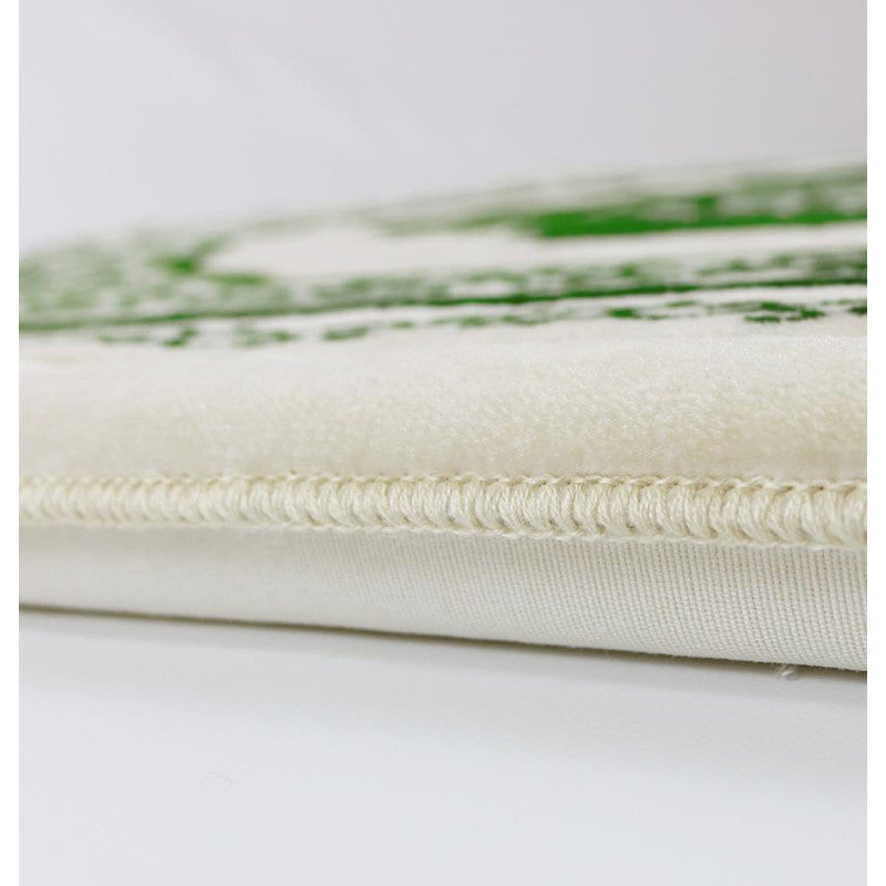 Tapis de prière vert en microfibre avec mémoire de forme, confort orthopédique, très grande épaisseur, par Sana Edition