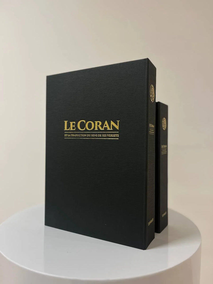 Coran Tawbah en français et arabe, coffret grand format avec couverture illustrée, édition Tawbah, livre religieux.