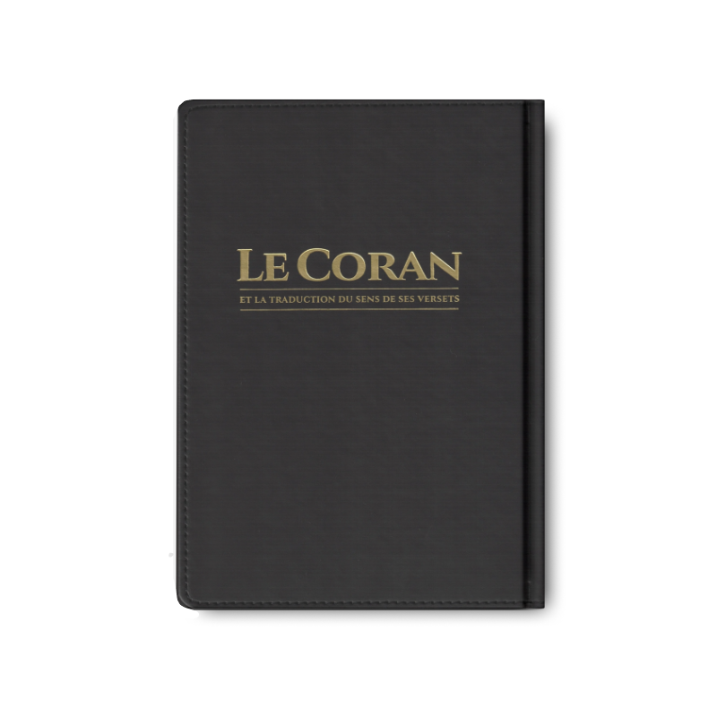 Coran Tawbah édition avec traduction arabe-français, livre ouvert montrant le texte en arabe et en français.