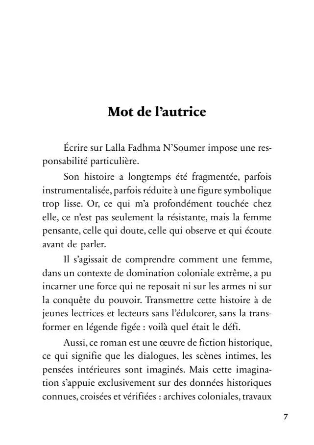 Mot de l’autrice du Tome 3 Au cœur du Djurdjura sur Lalla Fadhma N'Soumer – page 1