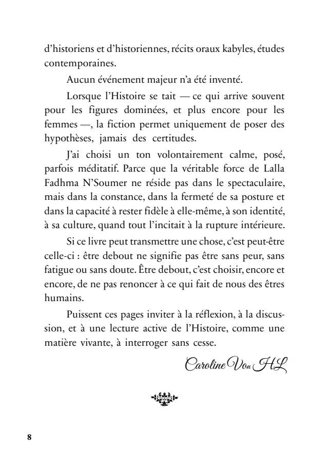 Mot de l’autrice du Tome 3 Au cœur du Djurdjura sur Lalla Fadhma N'Soumer – page 2