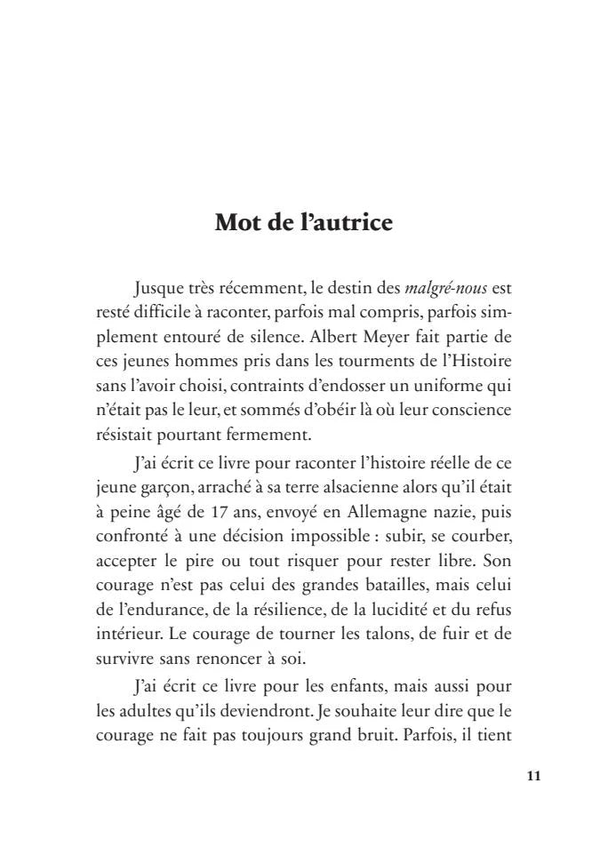 Mot de l’autrice du Tome 5 Malgré-nous sur Albert Meyer – page 1